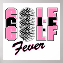 golf fever pink poster