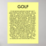 Golf Funny Poster Humour posters