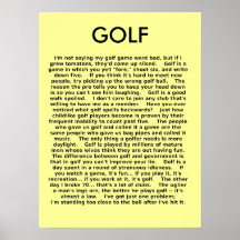 Golf Funny Poster Humour