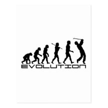 Golf Golfer Golfing Sport Evolution Art Post Card