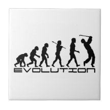 Golf Golfer Golfing Sport Evolution Art Ceramic Tiles