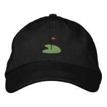 Golf Green with flag Embroidered Hats