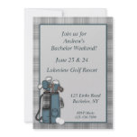 Golf Grey Plaid invitations