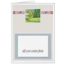 golf illustration patriotic custom photo template cards