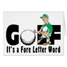 Golf It's A Fore Letter Word Card