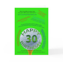 Golf Jokes birthday card for 30 year old