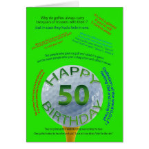 Golf Jokes birthday card for 50 year old