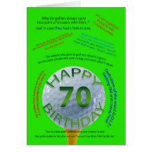 Golf Jokes birthday card for 70 year old
