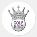 Golf King Father's Day Dadism Gift Round Stickers