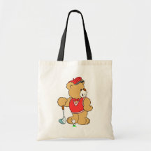 Golf Pro Teddy Bear Tote Bag