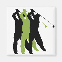 Golf Silhouette Refrigerator Magnets