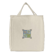 Golf Square Embroidered Tote Bags