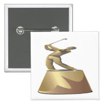 Golf Trophy Pinback Buttons