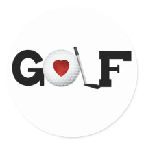 Golf with Golf Ball Round Stickers