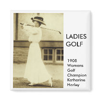 GOLF WITH STYLE! - 1908 Women's Golf Champion Fridge Magnets