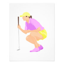 Golf Woman Logo Personalized Invites