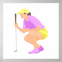 Golf Woman Logo Print
