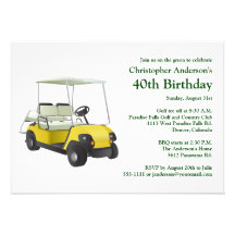 Golfer Golf Golfing 40th Birthday Invitation