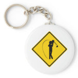 Golfer Road Sign keychains