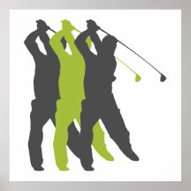golfer silhouettes golf design posters