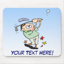 Golfer with custom text mousepads