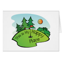 Golfing Golf Course Hole Happy Place Card