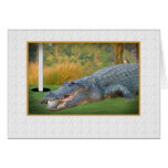 Golfing, Hazardous Lie with Alligator Card