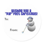 Golfing Lovers Christmas Package Stickers
