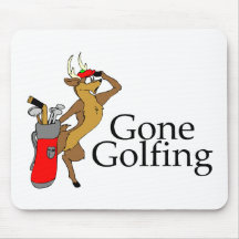 Golfing Reindeer Mouse Pads