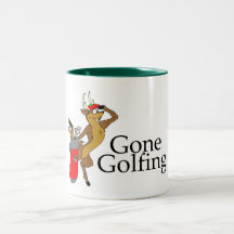 Golfing Reindeer Mugs