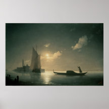 Gondolier at Sea by Night, 1843 Print