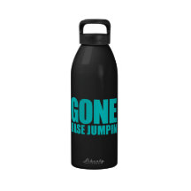 GONE BASE JUMPING Meme - Aqua Blue Reusable Water Bottle