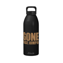 GONE BASE JUMPING Meme - Tan Brown Reusable Water Bottle