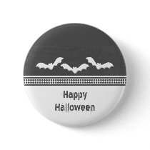 Gone Batty Halloween Button, Dark Grey