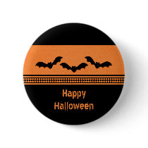 Gone Batty Halloween Button, Orange