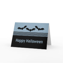 Gone Batty Halloween Card, Light Blue