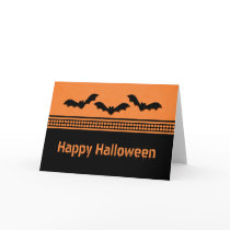 Gone Batty Halloween Card, Orange