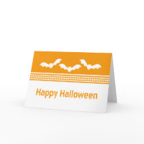 Gone Batty Halloween Card, Orange & White