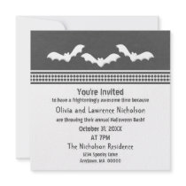 Gone Batty Halloween Party Invite, Dark Grey