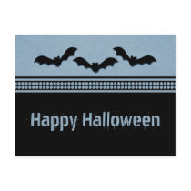 Gone Batty Halloween Postcard, Light Blue