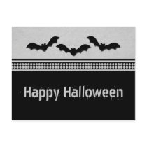Gone Batty Halloween Postcard, Light Grey