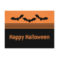 Gone Batty Halloween Postcard, Orange