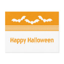 Gone Batty Halloween Postcard, Orange & White