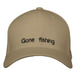 Gone fishing embroidered hats