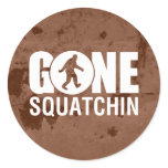 Gone Squatchin Vintage Round Stickers