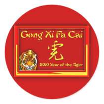 Gong Xi Fa Cai Cards, Notecards, Greetings Round Stickers