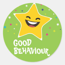 Good behaviour educational round stickers
