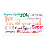 Good behaviour, good effort award recognition card business cards