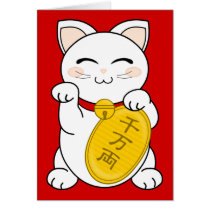 Good Fortune Cat - Maneki Neko Card