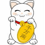 Good Fortune Cat - Maneki Neko photo sculptures